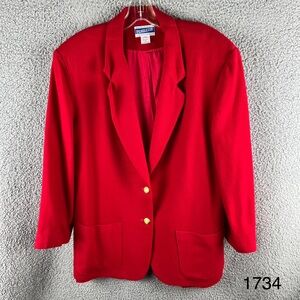 Pendleton Women’s Size 16‎ Red Wool Blazer Vintage Made in USA